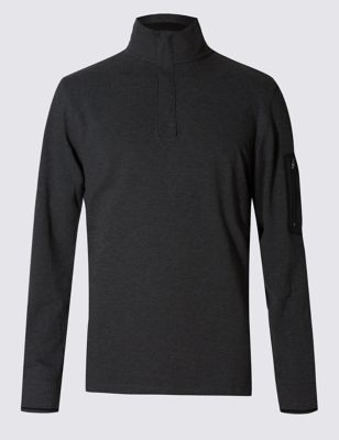 Cotton Rich Tailored Fit Stretch Rugby Top